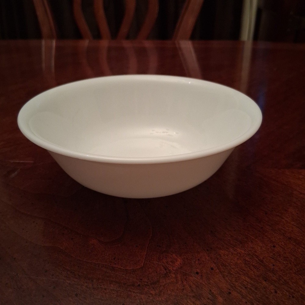 Corelle Vitrelle White Cereal Bowl 6.25 Inch Round Glass Made in USA Solid White